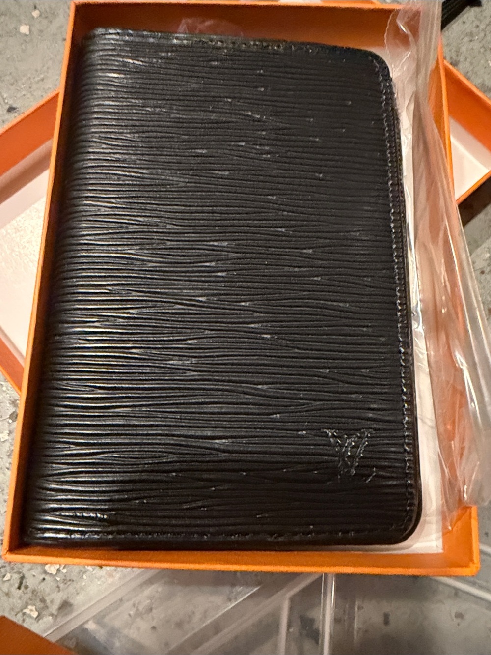 Men's Black Textured Leather Passport Holder - Inspired Collection